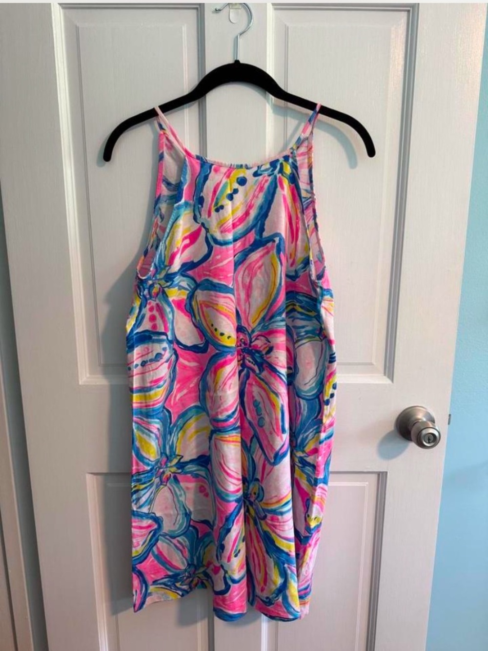 Lilly Pulitzer Pink, Blue & Yellow Floral Tank Dress